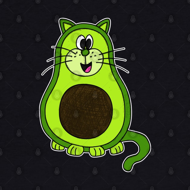 Avocado Cat Funny Healthy Eating Vegan by doodlerob